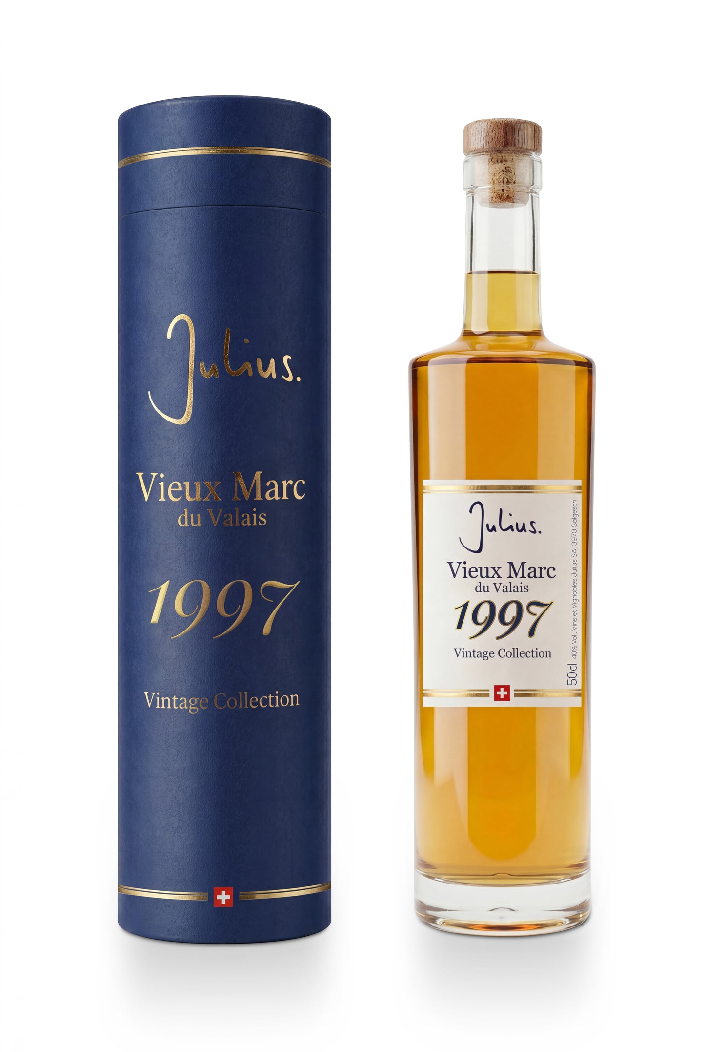 Vieux Marc du Valais, 40%, Vintage Collection 1997, Fam.Pierre-Alain Mathier, Vins et Vignobles Julius SA, Salgesch, 1997